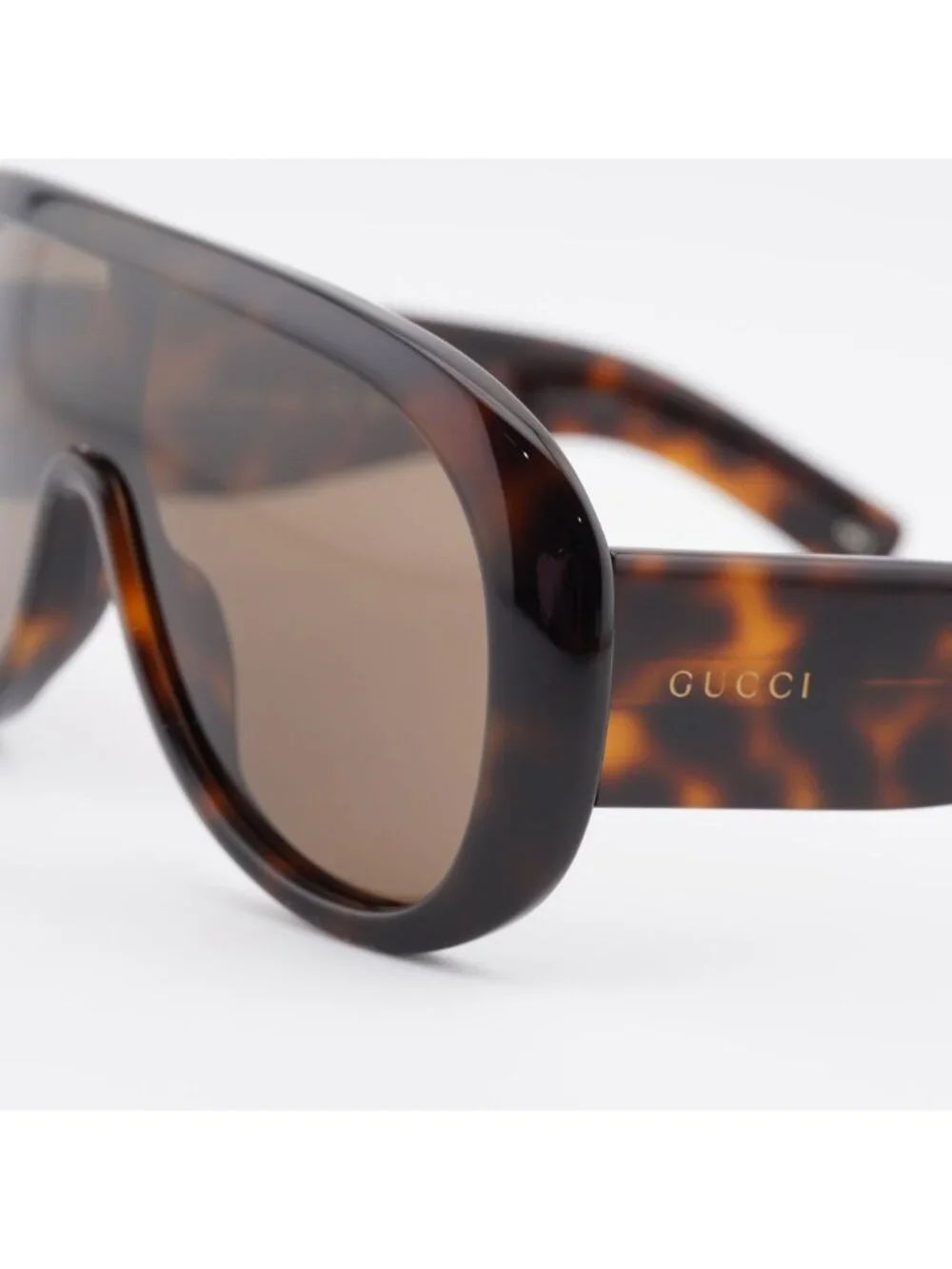 Gucci GG2164S 002 Sunglasses Havana Shield Frame, Brown Lenses